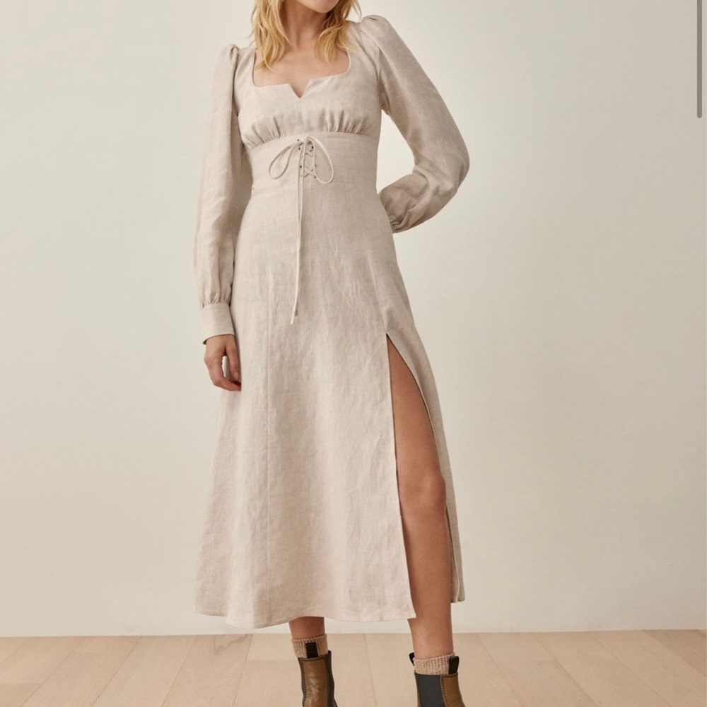 REFORMATION ANTON LINEN DRESS